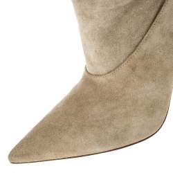 Yeezy Beige Suede Season 5 Over The Knee Pointed Toe Boots Size 38.5