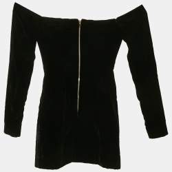 Pre Owned Nina Ricci Velvet Tulle Trim Velvet Mini Dress XXS