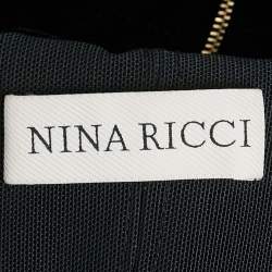Pre Owned Nina Ricci Velvet Tulle Trim Velvet Mini Dress XXS