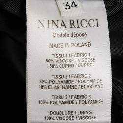 Pre Owned Nina Ricci Velvet Tulle Trim Velvet Mini Dress XXS