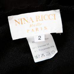 Pre Owned Nina Ricci Black Floral Embroidered Knit Sleeveless Top S 