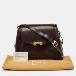 Nina Ricci Brown Leather Flap Shoulder Bag