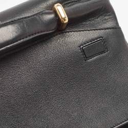Nina Ricci Black Leather and Suede Marché Chain Shoulder Bag