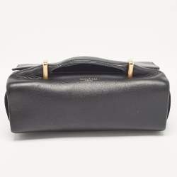 Nina Ricci Black Leather and Suede Marché Chain Shoulder Bag