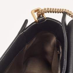Nina Ricci Black Leather and Suede Marché Chain Shoulder Bag