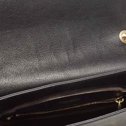 Nina Ricci Black Leather and Suede Marché Chain Shoulder Bag
