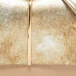 Nina Ricci Gold/Beige Leather and Suede Arc Shoulder Bag