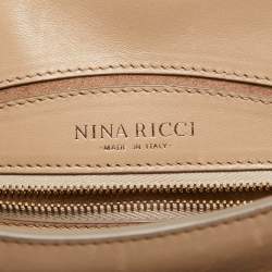 Nina Ricci Gold/Beige Leather and Suede Arc Shoulder Bag