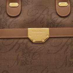 Nina Ricci Beige Printed Coated Canvas Dome Satchel