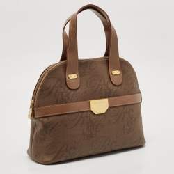 Nina Ricci Beige Printed Coated Canvas Dome Satchel