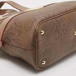 Nina Ricci Beige Printed Coated Canvas Dome Satchel