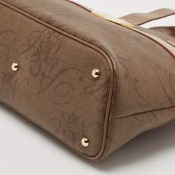 Nina Ricci Beige Printed Coated Canvas Dome Satchel