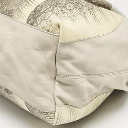 Nina Ricci Beige/Cream Leather and Lizard Ondine Cabas Tote