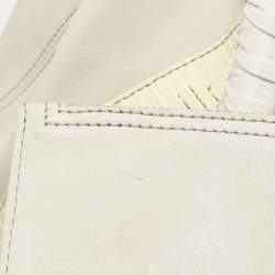 Nina Ricci Beige/Cream Leather and Lizard Ondine Cabas Tote