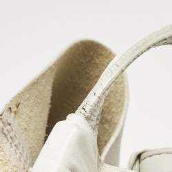 Nina Ricci Beige/Cream Leather and Lizard Ondine Cabas Tote