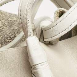 Nina Ricci Beige/Cream Leather and Lizard Ondine Cabas Tote