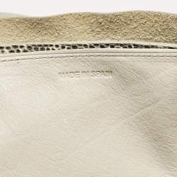 Nina Ricci Beige/Cream Leather and Lizard Ondine Cabas Tote