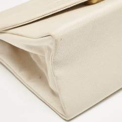 Nina Ricci Beige Fabric Bow Flap Chain Shoulder Bag
