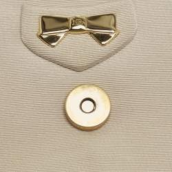 Nina Ricci Beige Fabric Bow Flap Chain Shoulder Bag