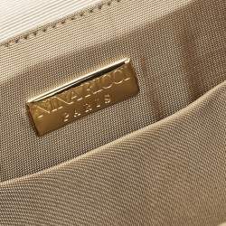 Nina Ricci Beige Fabric Bow Flap Chain Shoulder Bag