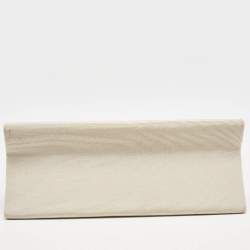 Nina Ricci Beige Fabric Bow Flap Chain Shoulder Bag