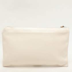Nina Ricci Cream Leather Clutch