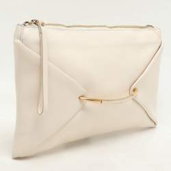 Nina Ricci Cream Leather Clutch