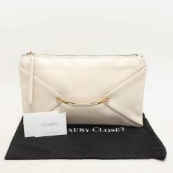 Nina Ricci Cream Leather Clutch