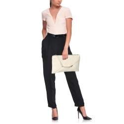 Nina Ricci Cream Leather Clutch