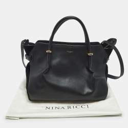Pre Owned Nina Ricci Black Leather and Suede Medium Marche Tote