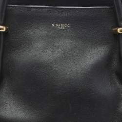 Pre Owned Nina Ricci Black Leather and Suede Medium Marche Tote