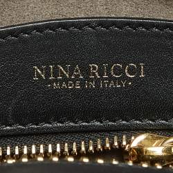 Pre Owned Nina Ricci Black Leather and Suede Medium Marche Tote