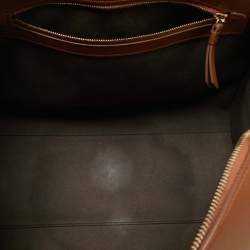 Pre Owned Nina Ricci Brown Leather Zip Boston Bag