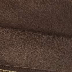 مملوكة مسبقًا حقيبة كتف نينا ريتشي جلد بني مطبوع قلاب مغلف