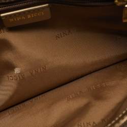 مملوكة مسبقًا حقيبة يد نينا ريتشي جلد مطبوع بني/برونزي