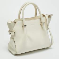Pre Owned Nina Ricci Marche Small White Leather and Suede Tote