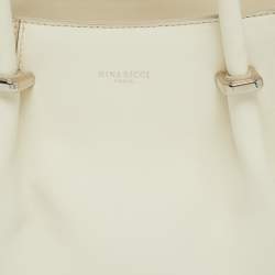Pre Owned Nina Ricci Marche Small White Leather and Suede Tote