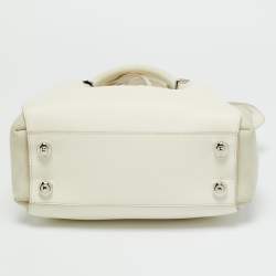 Pre Owned Nina Ricci Marche Small White Leather and Suede Tote