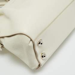 Pre Owned Nina Ricci Marche Small White Leather and Suede Tote