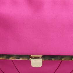 Pre Owned Nina Ricci Pink Satin Baguette Frame Bag