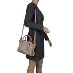 Nina Ricci Beige Leather and Suede Small Marche Tote