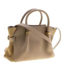 Nina Ricci Beige Leather and Suede Small Marche Tote