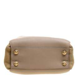 Nina Ricci Beige Leather and Suede Small Marche Tote