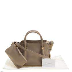 Nina Ricci Beige Leather and Suede Small Marche Tote
