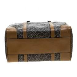 Pre Owned Nina Ricci Brown Coated Canvas Boston Bag 