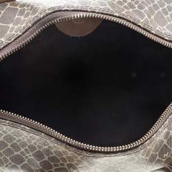 Pre Owned Nina Ricci Brown Coated Canvas Boston Bag 