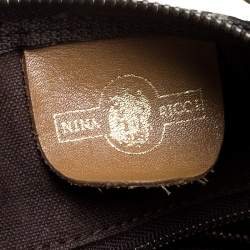 Pre Owned Nina Ricci Brown Coated Canvas Boston Bag 