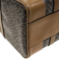 Pre Owned Nina Ricci Brown Coated Canvas Boston Bag 