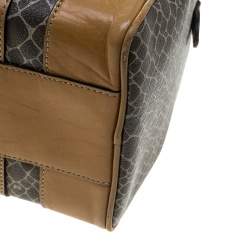 Pre Owned Nina Ricci Brown Coated Canvas Boston Bag 