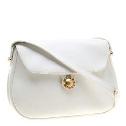 Pre Owned حقيبة كتف نينا ريتشي قلاب جلد بيضاء